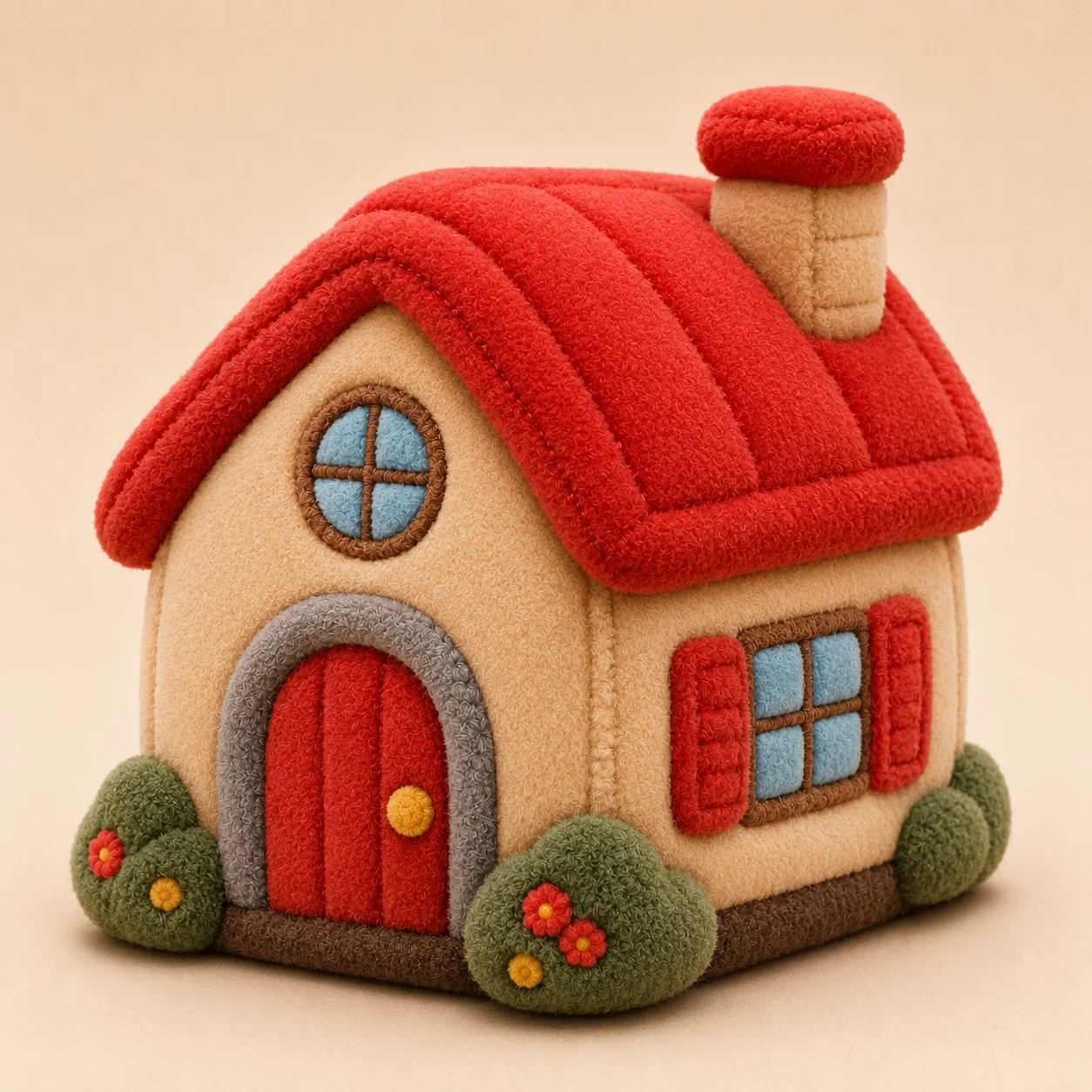 Maqueta textil de una vivienda